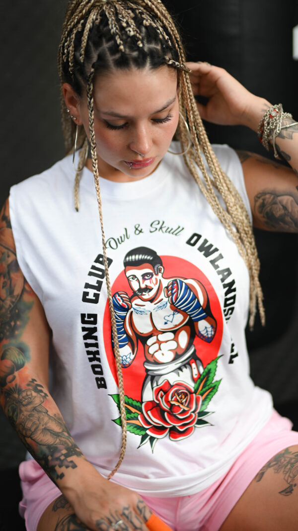 Polera sin mangas - Blanca estampado - Imagen 3